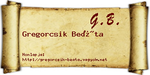 Gregorcsik Beáta névjegykártya